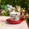 Caneca de Café de Cerâmica Vermelha Romã Estilo Retrô, Conjunto com Caixa de Presente de Alto Valor, Presente de Aniversário para Melhor Amigo, Lembrança Quente para Casa