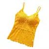 Chaleco con almohadilla en el pecho para mujer, ropa interior de verano, prenda exterior, talla grande, chica rellenita, encaje, tirantes, espalda descubierta, prenda interior, camiseta básica, top de tubo