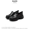 Mocasines slip-on de moda para mujer, con suela de plataforma gruesa, punta redonda, diseño versátil adecuado para ir al trabajo y estilo de corte profundo