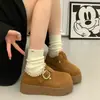 Sapatos Birkenstock de sola grossa e cobertura total para mulheres, novos mocassins slip-on de inverno 2026, sapatos single Birkenstock casuais retrô versáteis