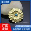 Hebilla de tela arte en cuero tallado en cuero cuero de curtición vegetal pulsera de cuero clavo de crisantemo hebilla decorativa de latón hebilla decorativa de 30 MM equipaje