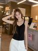 Camisole Renda Preta Pure Desire com Cadarço para Mulheres Verão 2026 Novo Estilo Camada Interna Roupa Externa Doce e Picante Top Sexy