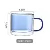 Copo Portátil Transparente Isolado de Alta Qualidade Estilo Ins, Copo de Vidro Colorido de Camada Dupla com Alça para Leite e Café