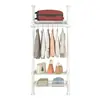 Arara de Roupas Espessa e Reforçada de Chão ao Teto para Organizar Roupas e Chapéus, Guarda-Roupa Simples de Chão com Cabides