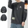 Sudadera para hombre, nuevo estilo otoño e invierno, cuello redondo, corte holgado, forro polar, top sin capucha, chaqueta de manga larga para hombre, versátil