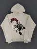 Sudadera con capucha de forro polar grueso de peso pesado 450 g, original de ultramar, para hombre, con estampado de espuma de Araña Sp5Der
