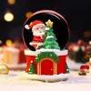 Bola de cristal de Natal produto novo transfronteiriço caixa de música, caixa de música criativa com neve brilhante Papai Noel, presente de feriado