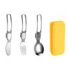 Nuevo Juego de Cubiertos Plegables de Acero Inoxidable 304 Cuchillo Tenedor Cuchara para Picnic al Aire Libre Camping Cubiertos Portátiles Cuchara Plegable