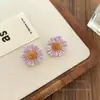 Pendientes de Flores Frescas Estilo Coreano Vacaciones de Verano en la Costa Tela de Gasa con Perlas Pendientes de Dopamina Venta al por Mayor para Mujeres