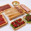 Louça Especial Comercial Prato para Fondue para Servir Pratos, Prato Lateral de Melamina com Padrão de Grão de Madeira, Bandeja para Uso em Restaurante de Fondue