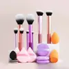 Set de Pinceles de Maquillaje con Esponja de Belleza, Pinceles para Rubor, Difuminar y Sombras de Ojos para Maquillaje de Rostro Completo