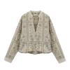 Exportación Transfronteriza Venta al Por Mayor Ropa de Mujer Estilo Europeo y Americano Moda Versátil Retro Recorte Bordado Camisa Tops 2949021