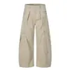 Pantalones de Trabajo Yongfang Retro Americano de Pierna Ancha para Hombre y Mujer, Holgados, Desestructurados, con Cremallera, Bolsillos Múltiples, Silueta Moderna