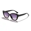 Óculos de Sol Infantis Cat-Eye Coloridos com Apliques Fofos, Armação Redonda, Lentes com Proteção UV Degradê, Óculos de Sol Coloridos para Meninas