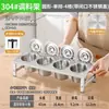 Caja de condimentos de acero inoxidable con compartimentos para condimentos, mermelada e ingredientes en polvo para hielo, adecuada para puestos