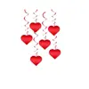 6 Piezas Decoraciones Colgantes Espirales de Corazón Banner de Tinsel Rojo Brillante Accesorios de Decoración para el Día de San Valentín Decoración de Fiesta