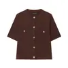 Estilo Europeo y Americano para Mujer Venta al por Mayor Top de Punto de Manga Corta para Mujer Minifalda de Punto