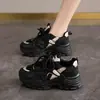 Tênis plataforma pinho estilo pai, feminino, para aumentar a altura, novo outono 2026, versátil, casual, confortável, tênis esportivo feminino