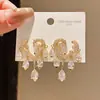 Pendientes de Plata con Baño de Oro Real de 18k, Aguja de Plata, Circonita, Corazón, Gota de Agua, Exquisitos Pendientes de Temperamento, Lujo Ligero, Sensación de Alta Gama, Joyería para Orejas para Mujeres