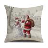 Amazon Cross Border Venda Quente Capa de Almofada de Natal Desenho do Papai Noel Estampa de Linho Tapete de Almofada Decoração de Feriado