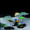 Aquário de água-viva simulação decoração de aquário rochas de água-viva fluorescentes paisagismo ornamentos de cogumelo folha de lótus água-viva falsa transparente