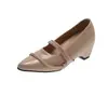 Zapatos Mary Jane para Mujer con Aumento Oculto de Altura 2026 Nuevo Verano Puntiagudos Pequeños de Piel Estilo Francés con Faldas Temperamento Corte Bajo Zapatos de Salón