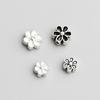 S925 Sterling Silver Thai Silver Flower Bead Acessórios DIY Handmade Rope Beaded Crystal Bracelet Small Flower Beads