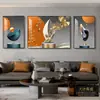 Pintura decorativa moderna minimalista para sala de estar, arte abstrato em linha, pintura para pendurar na parede de fundo do sofá, tríptico de atmosfera de alta qualidade