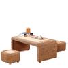 Mesa de Café y Sillas de Mimbre Tatami, Mesa para Balcón y Mirador de Ocio, Plataforma Baja Zen para Beber Té, Kang Bajo, Disponible para Distribución