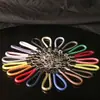 Llavero de langosta de cuero tejido círculo llavero de coche accesorios accesorios de llavero dorados creativos con cordón al por mayor