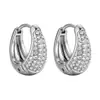 Pendientes de Moda Estilo Coreano Estilo Ins Incrustados de Diamantes, Galvanizado al Vacío de Acero de Titanio, Simples y Elegantes, de Alta Gama, Pendientes Versátiles para Mujer