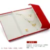 Caja de Regalo de Tres Piezas Doradas para Boda Caja para Collar de Perlas de Doble Apertura Caja de Regalo para el Día de la Madre Collar con Anillo de Perlas Pendientes