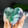 Piedra Bruta de Cristal Natural Forma de Corazón Juguete Pieza Portátil en Forma de Corazón Manualidad de Cristal Decoración del Hogar Adorno de Piedra