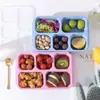 Caja de Almuerzo de Cinco Compartimentos de Paja de Trigo Portátil Caja de Almuerzo de 5 Compartimentos Frutas Bocadillos Bocadillos Frutos Secos Caja de Conservación para Refrigerador Caja Salah