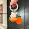 Chaveiro de coelho rabanete fofo corrente para celular coração de menina pingente de bolsa de desenho animado pingente de carro acessórios