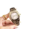 Reloj con cadena de oro macizo, caja en forma de barril, esfera blanca con patrón, diseño de calendario, reloj redondo, alto valor estético, reloj de lujo ligero para hombre