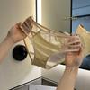 Renda Cetim Francês Sexy Vazado Roupa Íntima Feminina Translúcida Confortável Respirável Forro de Seda Calcinhas Femininas de Cintura Média