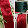 Nuevo Alambre de Hierro para Navidad Alambre con Borde Dorado Tela de Terciopelo Color del Árbol de Navidad Cinta Adornos Suministros de Decoración de Ambiente