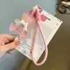 Correa de Teléfono Nueva de Moda con Bloques de Color Dopamina, Colgante de Oso de Cuero, Accesorio para Mujer, Correa de Muñeca Antiperdida