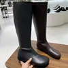Botas altas de moda para mujer, punta redonda, cuero suave elástico, que aumentan la altura, sin cordones, ajustadas a la pierna, adelgazantes, sencillas, botas largas a la moda