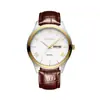 Reloj de Cuarzo Clásico Retro con Escala Romana para Hombre, Reloj de Moda Impermeable Luminoso con Banda de Acero, Doble Calendario, de Alta Gama para Hombre