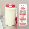 Taza isotérmica de doble boca con estampado de gatito y pez, suave y linda, transfronteriza, con cordón, adecuada para estudiantes, para ir al trabajo y para el coche, portátil y fácil de llevar