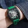 Relógio de Pulso Masculino Richard Hollow Fashion com Pulseira de Silicone, Relógio de Pulso Quartz, Venda por Atacado