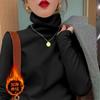 Camada de Base Térmica de Gola Alta Engrossada Outono e Inverno Slim Elegante Versátil Camiseta de Manga Longa para Mulheres Tendência
