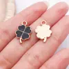 20 Estilos de Flor de Cerezo Negra con Goteo de Aceite Rosa Accesorios para Joyería DIY Aleación Collar Pulsera Colgante Llavero Transfronterizo