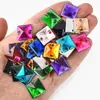 Resina Cuadrada Pedrería Cosida a Mano Hebilla Plana Colorida Agujero Doble Piedras Cosidas a Mano Ropa de Rendimiento DIY Accesorios de Boda Al por Mayor