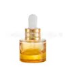 Botella de Vidrio Redonda Recta de Fondo Grueso Forro Gradiente Amarillo 30G15Ml20Ml30Ml40Ml80G Set Stock Disponible Fabricante