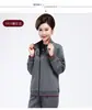 Conjunto de agasalho para mulheres de meia-idade e idosas, primavera, outono e inverno, plus size, casual, suéter de manga longa, conjunto de duas peças para mãe