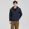 Chaqueta Casual Acolchada de Algodón para Hombre Otoño e Invierno 2025, Ligera y Cálida, Abrigo con Capucha y Cierre de Cremallera de Algodón y Seda