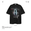 Camiseta de Manga Corta Estilo Americano de Algodón Puro Pesado con Estampado Oscuro para Hombre y Mujer, Marca de Moda, Corte Holgado, Comercio Exterior Transfronterizo al por Mayor
